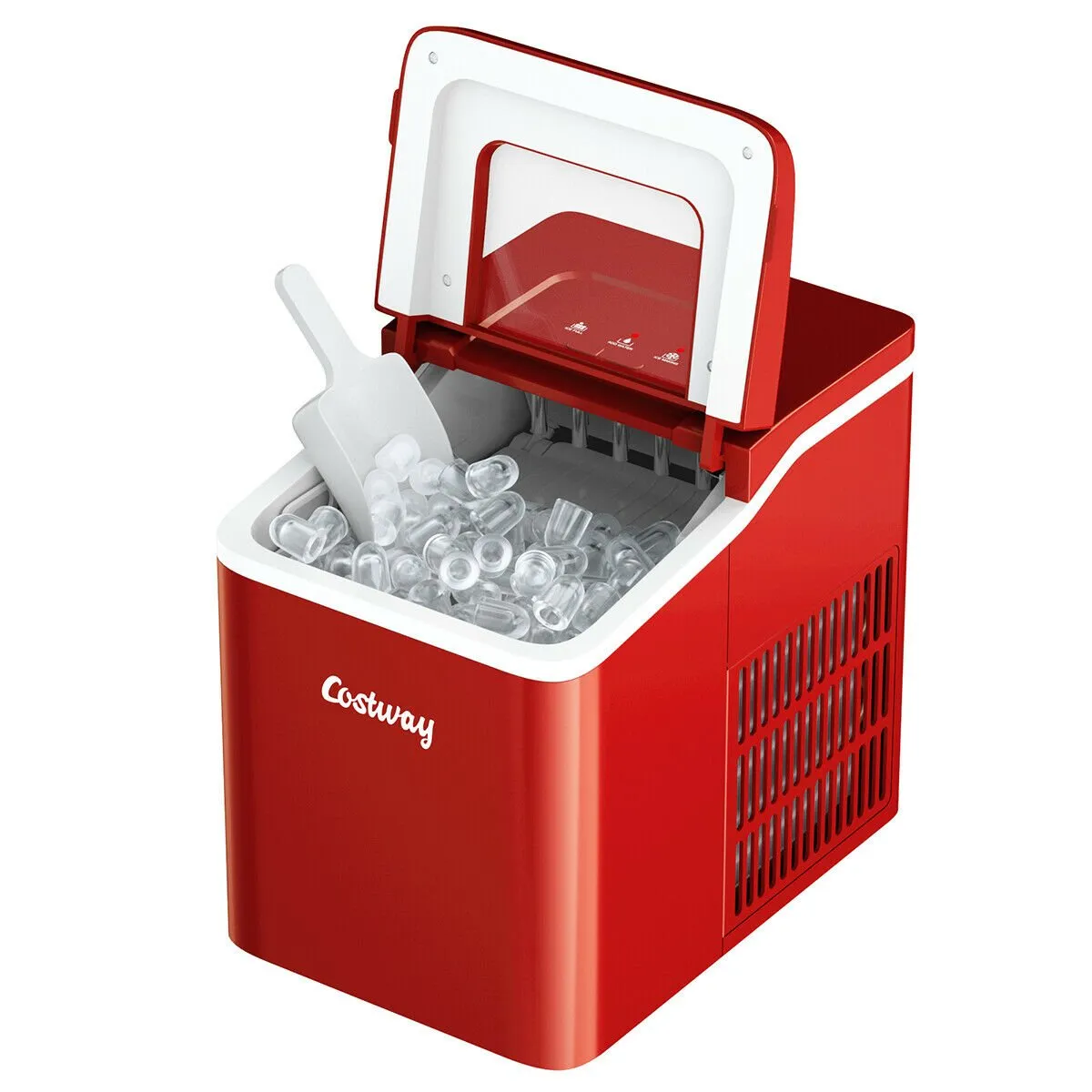 1.6L Portable Ice Maker 12kg / 24hr-Red