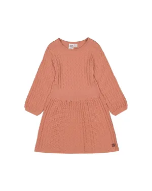 3/4 Sleeve Knitted Dress Cinnamon Pink