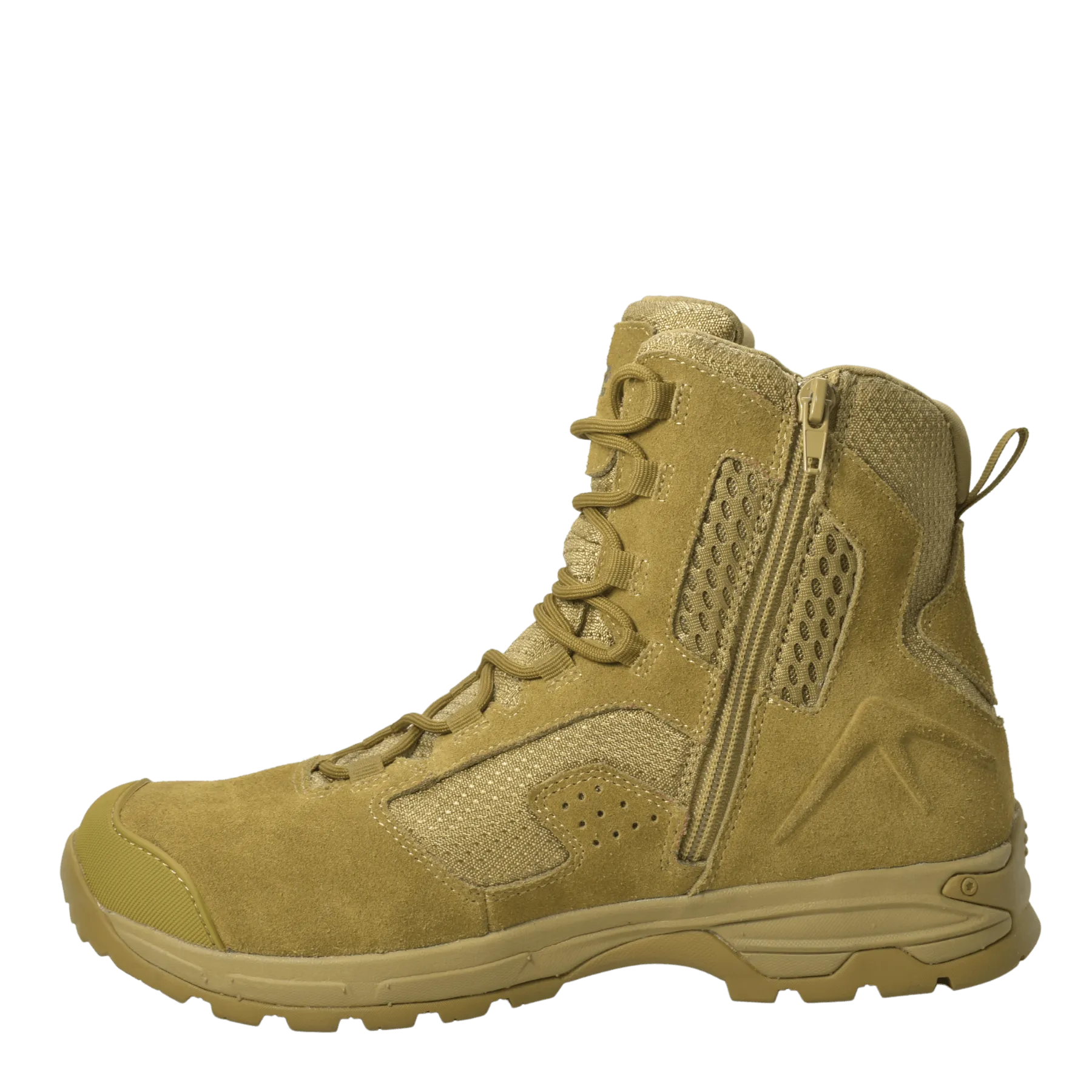 AdTec Men's 8" Suede Leather Side Zipper Waterproof Tactical Boot Coyote