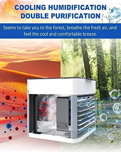 Air Portable 4 In 1 Conditioner Humidifier Purifier Mini Cooler | Air Humidifier Purifier Mini Cooler | Air Cooler For Room USB Cable Interface | Air Coolers For Home