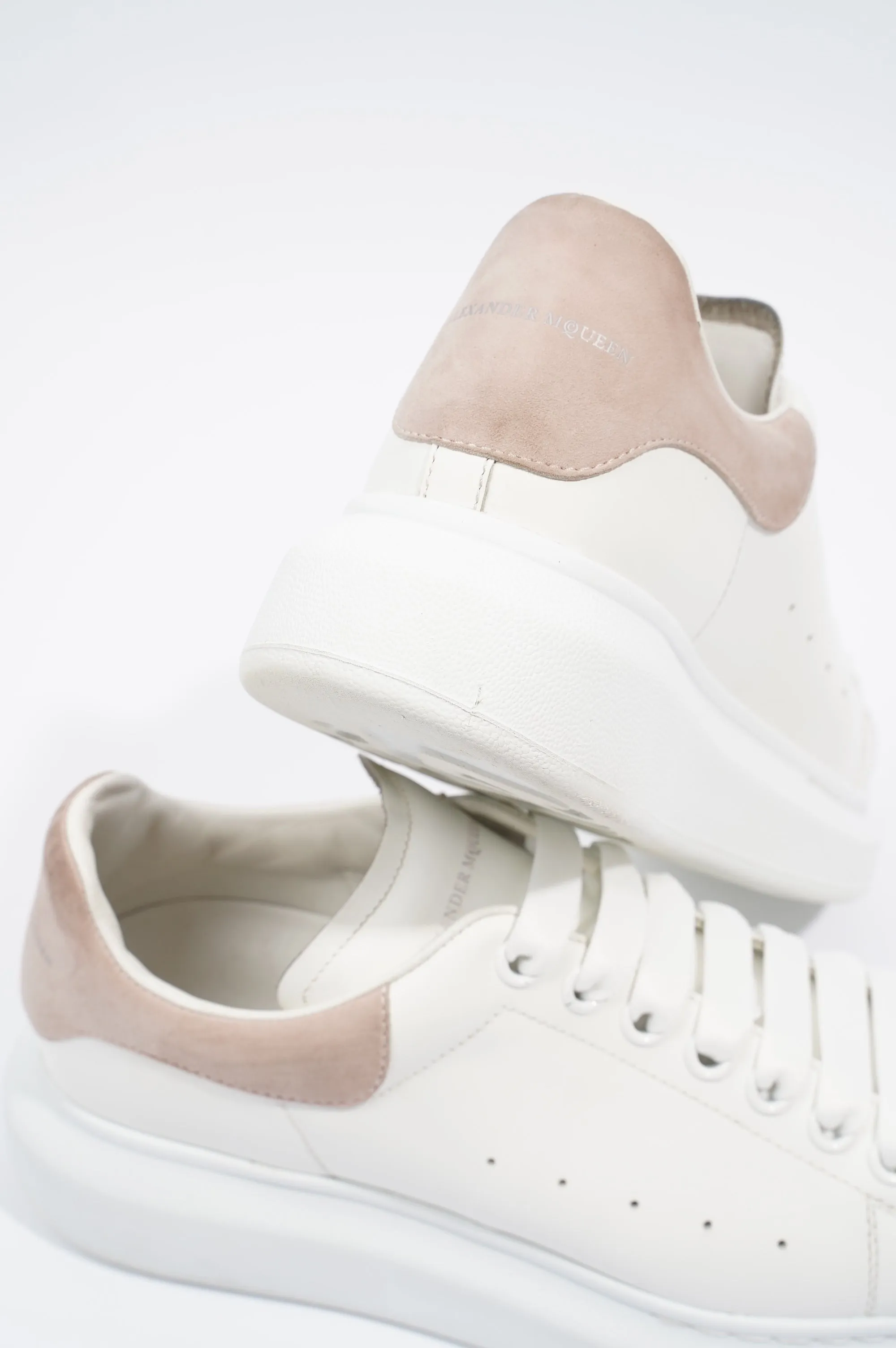 Alexander McQueen Womens Oversized Sneaker White / Nude Tab EU 39.5 UK 6.5