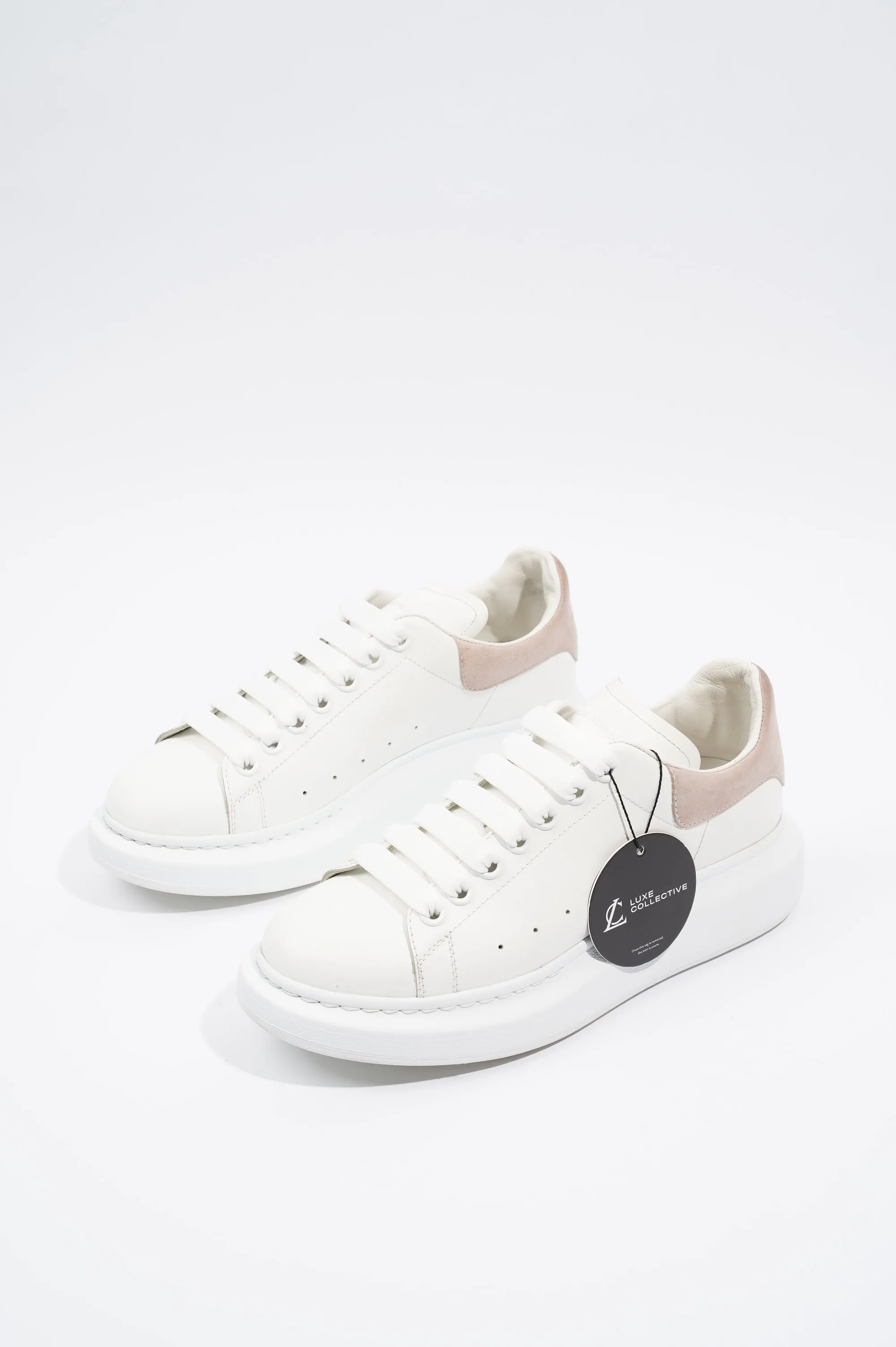 Alexander McQueen Womens Oversized Sneaker White / Nude Tab EU 39.5 UK 6.5