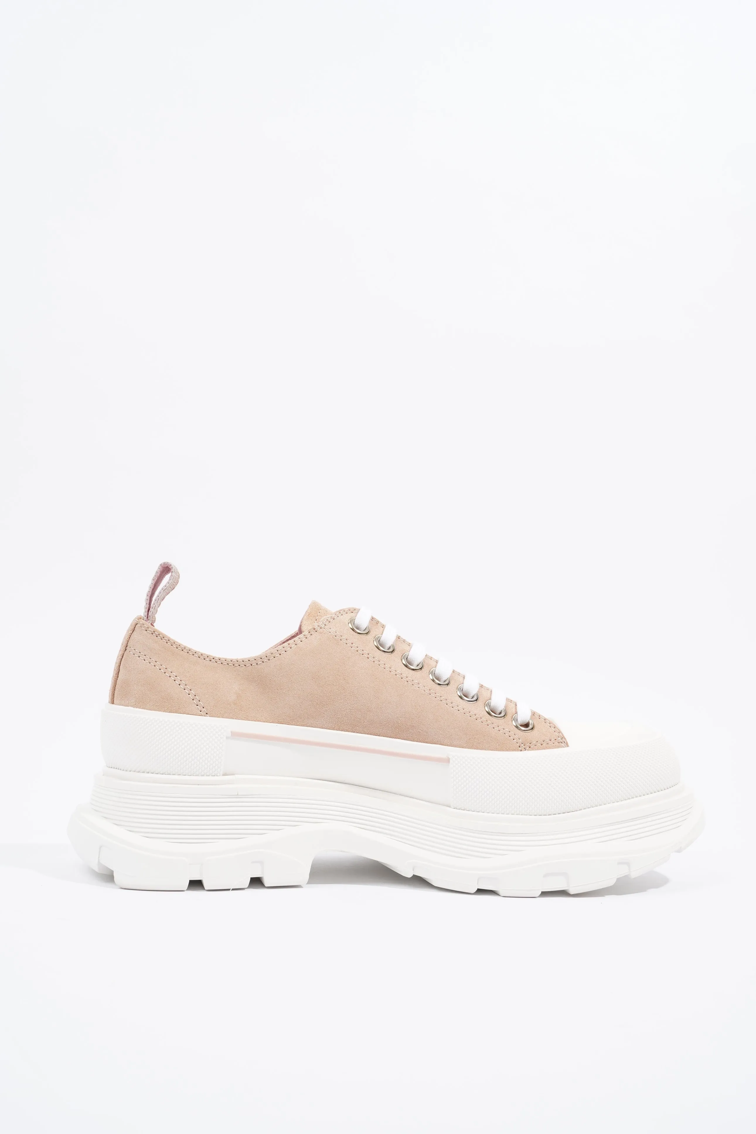 Alexander McQueen Womens Tread Slick Lace Up Sneaker White / Pink EU 40 / UK 7