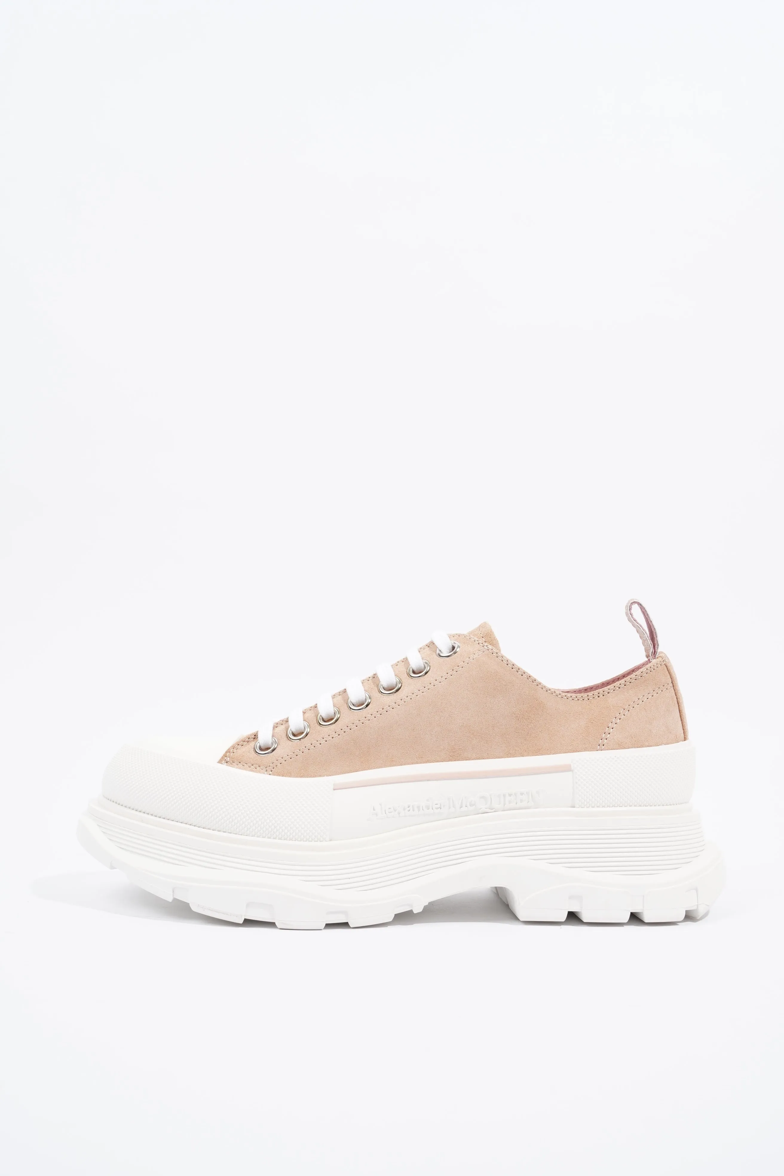 Alexander McQueen Womens Tread Slick Lace Up Sneaker White / Pink EU 40 / UK 7