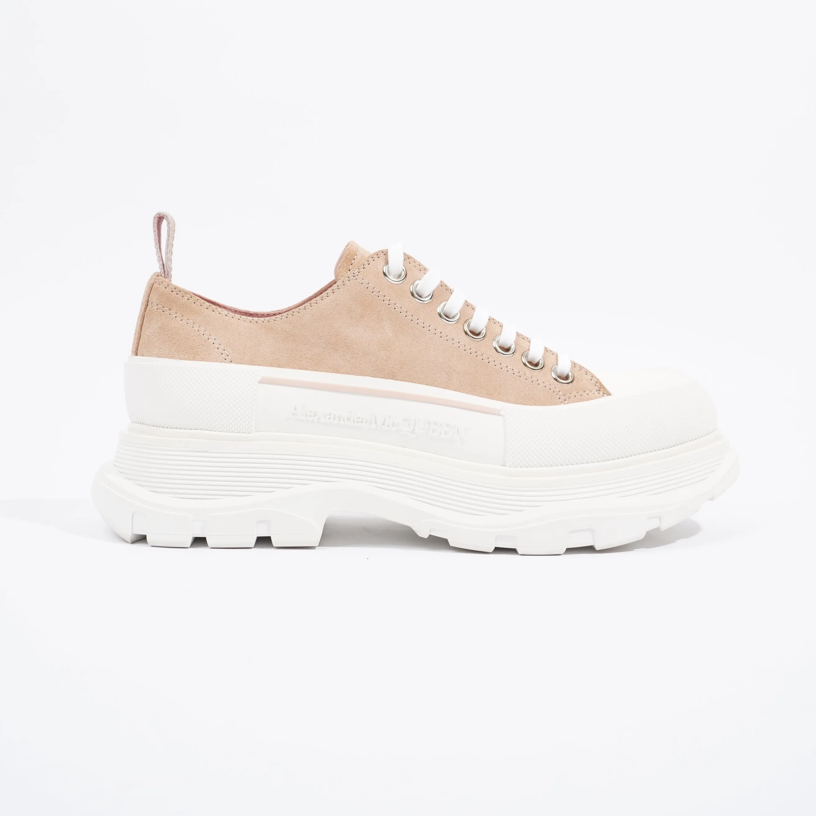 Alexander McQueen Womens Tread Slick Lace Up Sneaker White / Pink EU 40 / UK 7