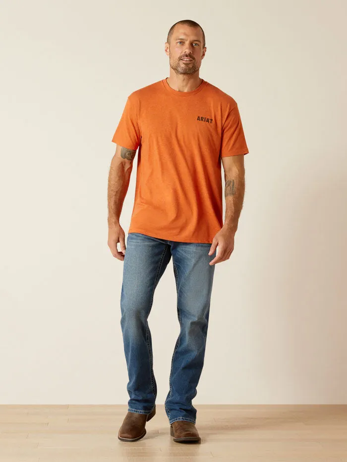 Ariat 10051754 Mens Ratller Skull T-Shirt Coral Adobe Heather