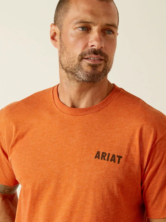 Ariat 10051754 Mens Ratller Skull T-Shirt Coral Adobe Heather