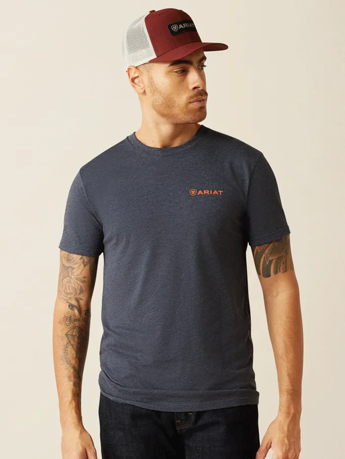 Ariat 10052573 Mens Eagle Rock T-Shirt Navy Heather