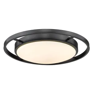 Astra 17" Flush Mount in Matte Black with Opal Glass