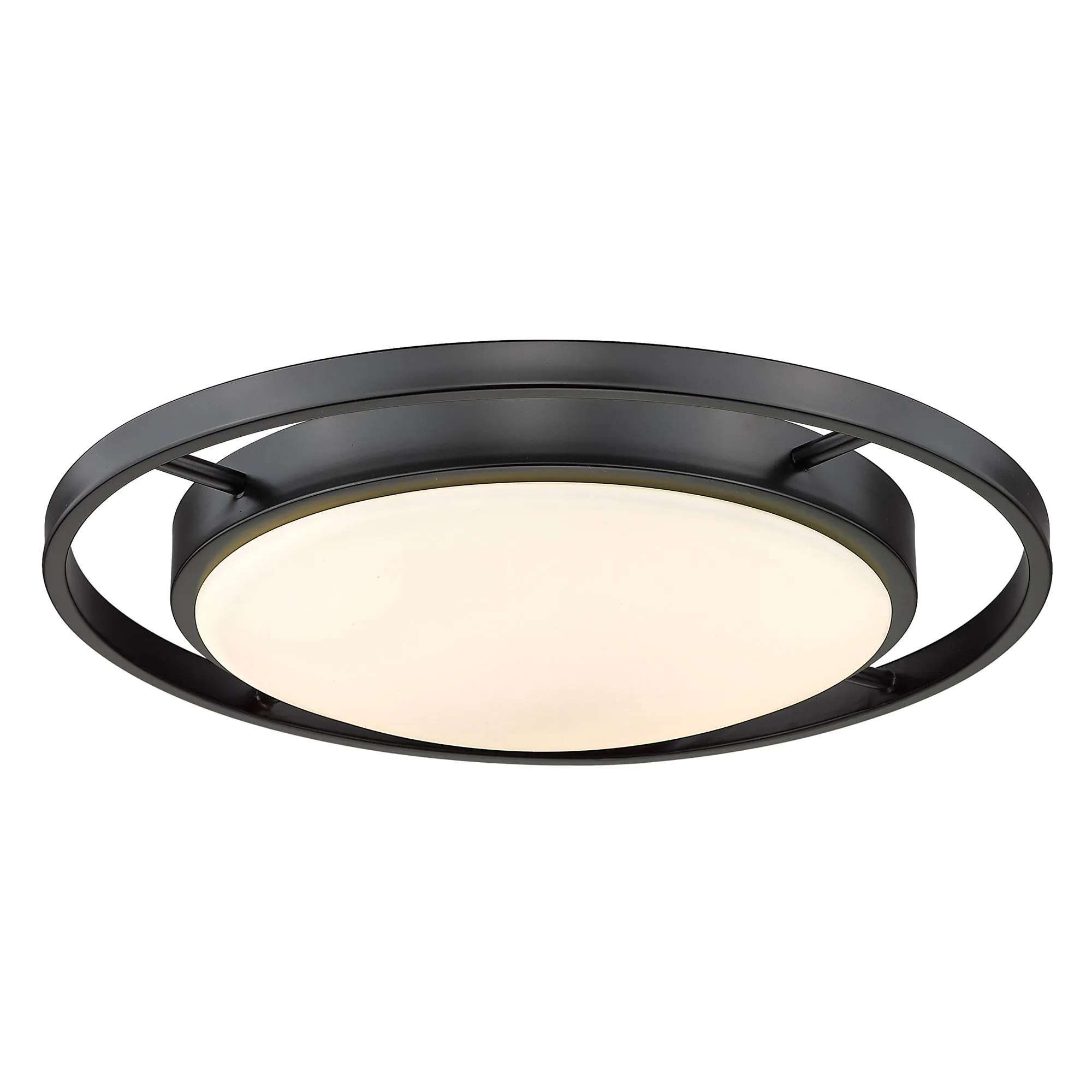 Astra 17" Flush Mount in Matte Black with Opal Glass