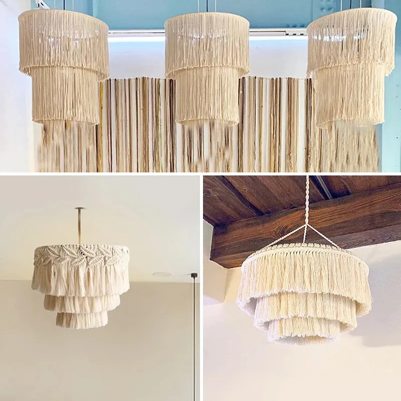 Bohemian Macrame Tassel Lamp Shade