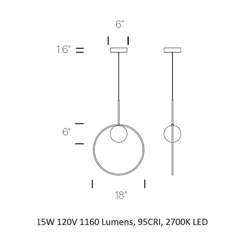 Bola Halo Pendant Light