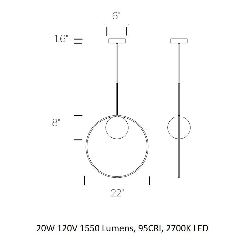 Bola Halo Pendant Light