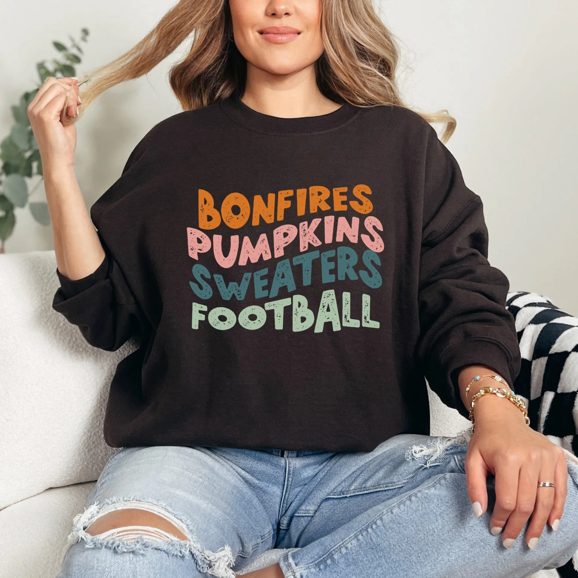 Bonfires Pumpkins Sweaters Football | Sweatshirt