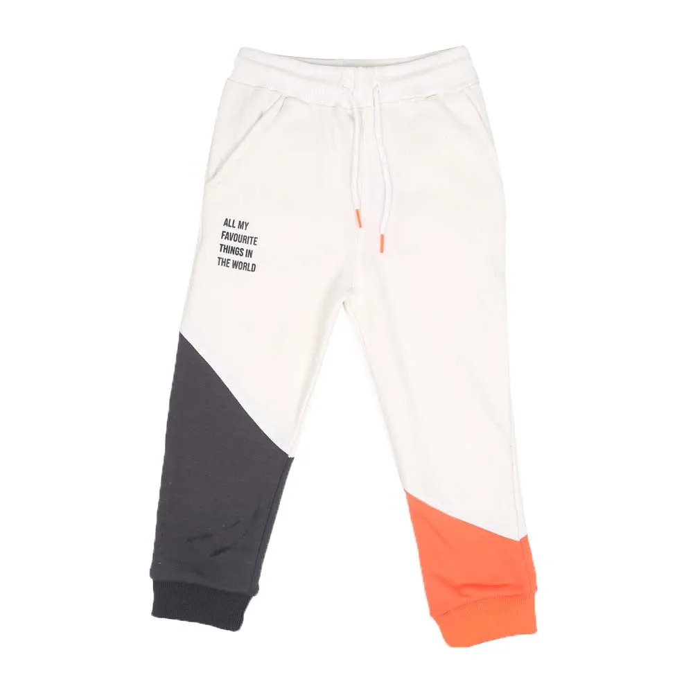 Boys Terry and Fleece Pyjama - OFF-White