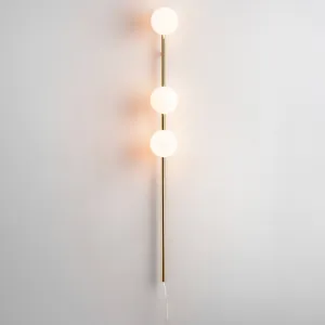 Brass Bar Opal Ball Wall Lamp - Houseof