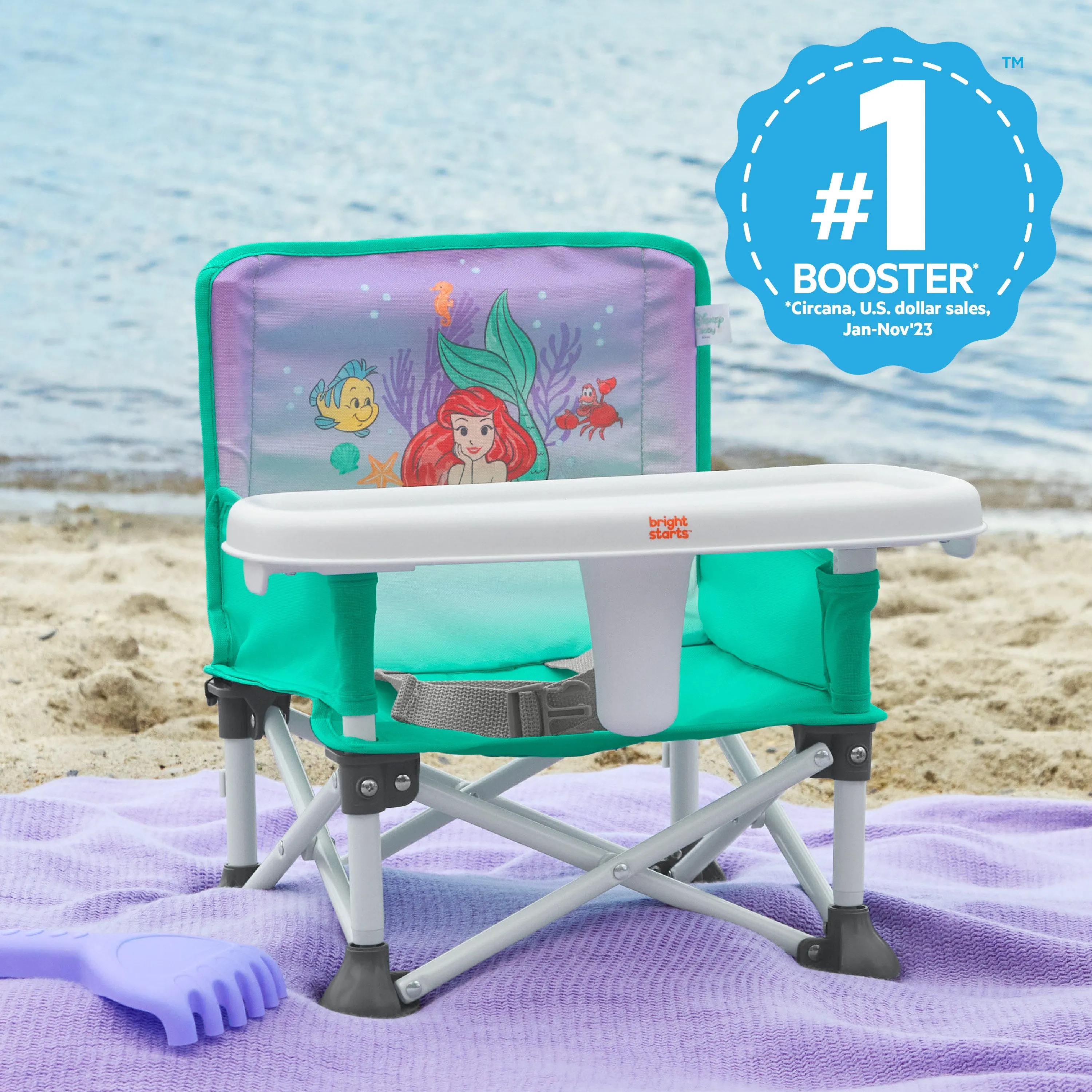 Bright Starts Disney THE LITTLE MERMAID Pop N Sit Portable Booster Seat