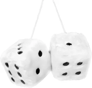 Car Mirror Hanging Dice Pair (White)