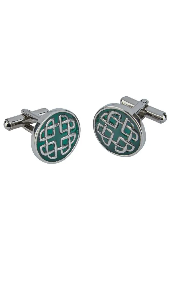 Celtic Enamel Cufflinks - Emerald by Sgian Dubh Co