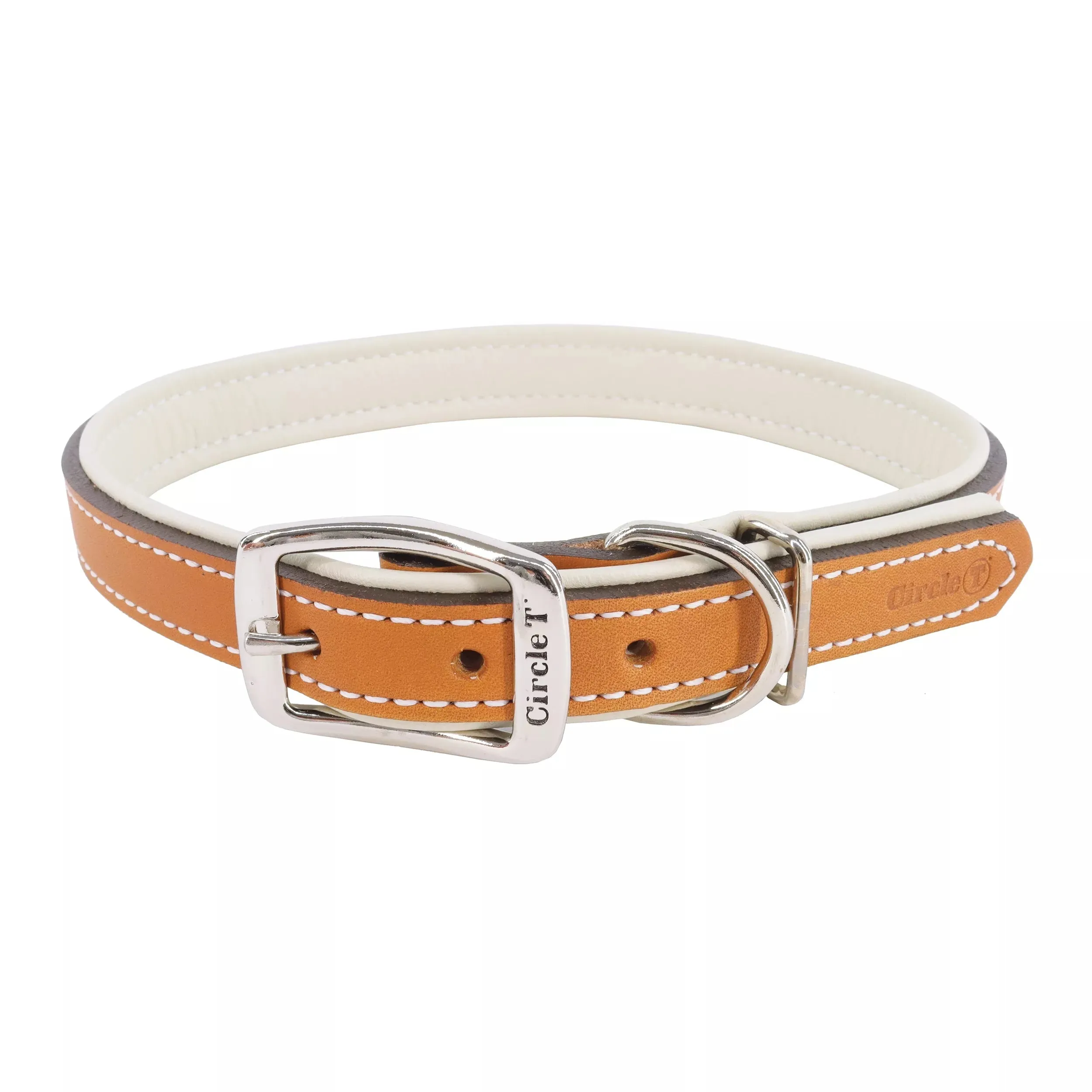 Circle T Double Layered Leather Fashion Collar