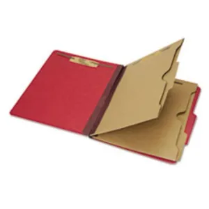 CLASSIFICATION POCKET FOLDER, 6-SECTION, LETTER, DARK RED, 10CT-BOX