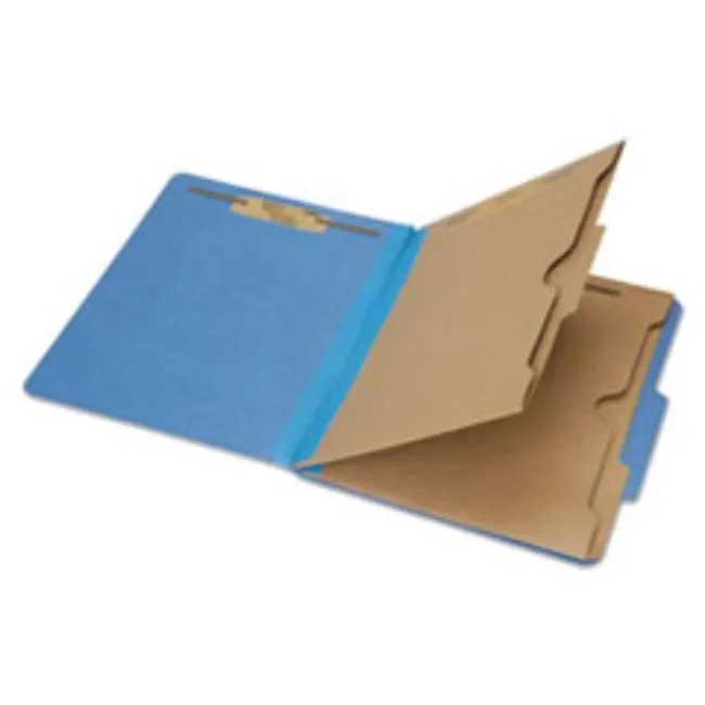 CLASSIFICATION POCKET FOLDER, 6-SECTION, LETTER, DK BLUE, 10CT-BOX