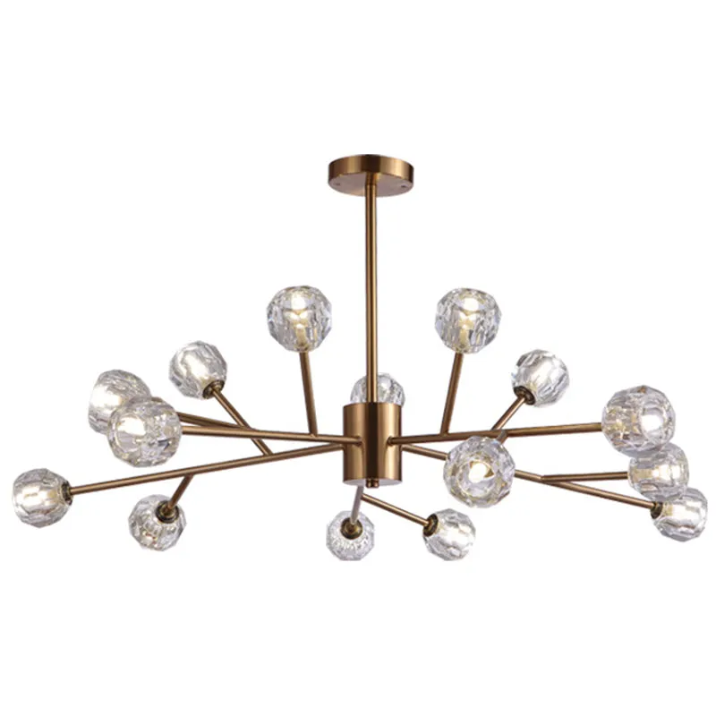 Contemporary Crystal Glass Chandelier - Stylish Spherical Ceiling Lighting for Living Room