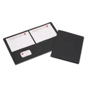 DOUBLE POCKET PORTFOLIO, LETTER SIZE, BLACK, 25CT-BOX (5 BOXES PER PACK)