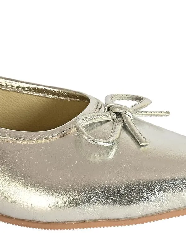 eske Else Women's Ballerina Ballet Flats Silver Metallic