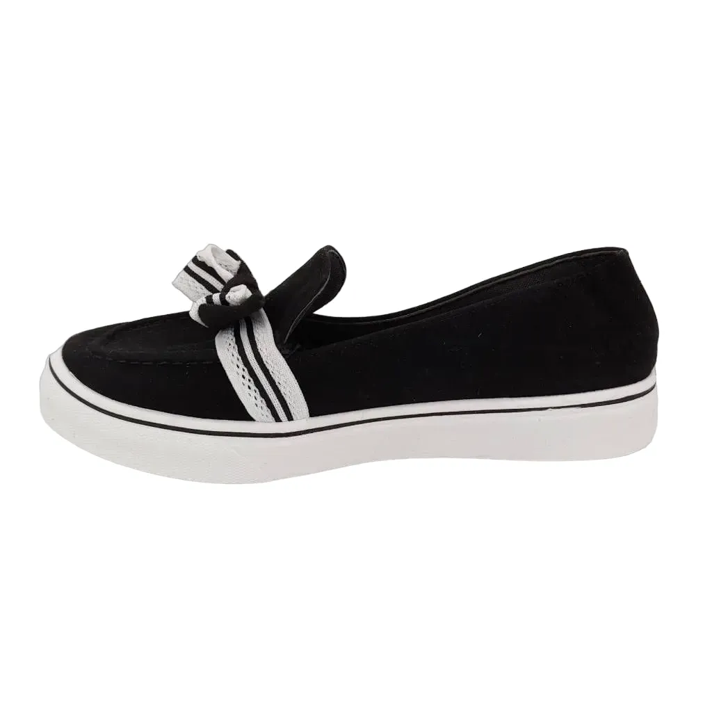 Fashion Black & White Stripe Women's Slip-On