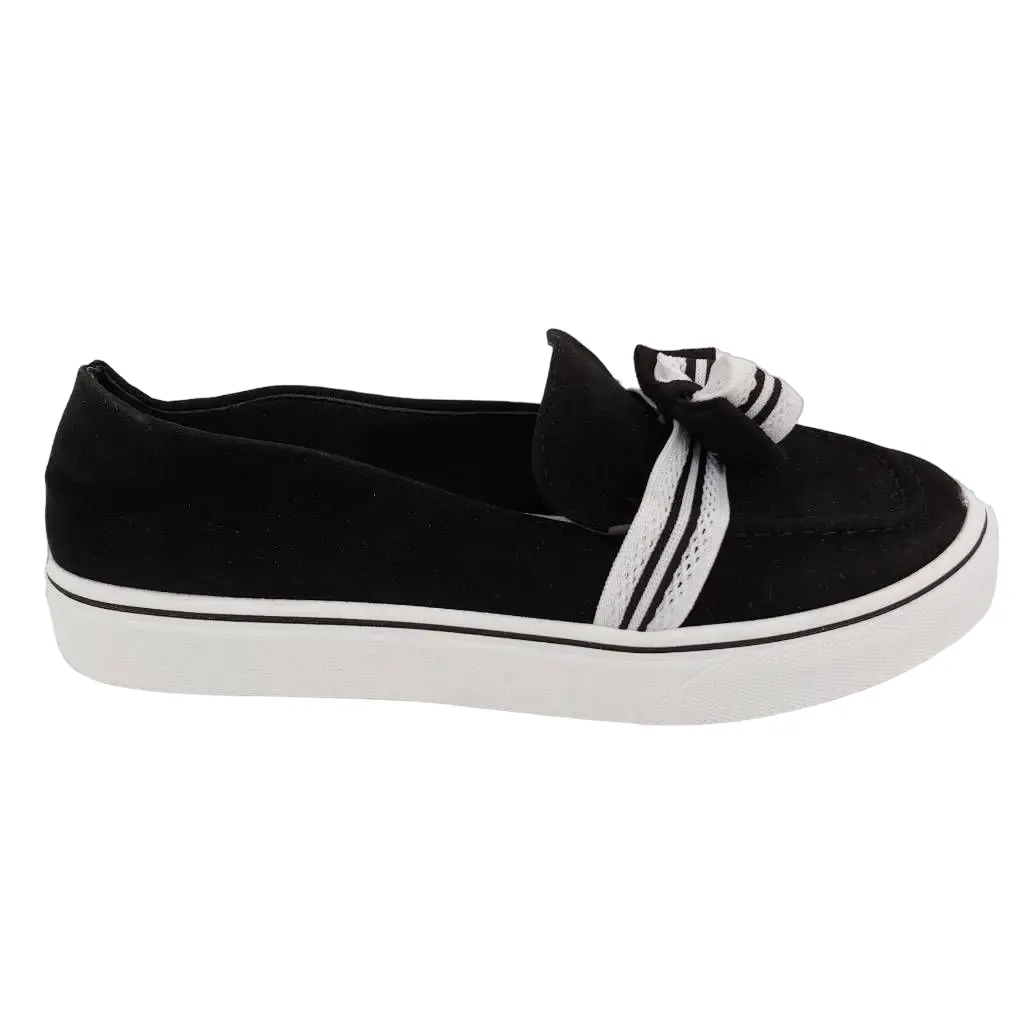 Fashion Black & White Stripe Women's Slip-On