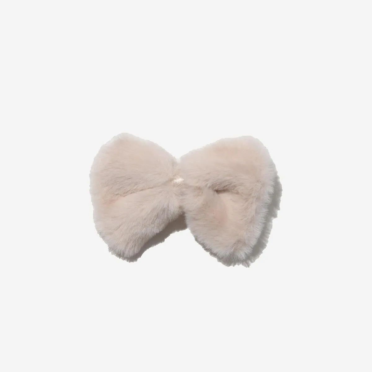 Girls Clip | Fur Bow Clip - Beige | Petite Hailey