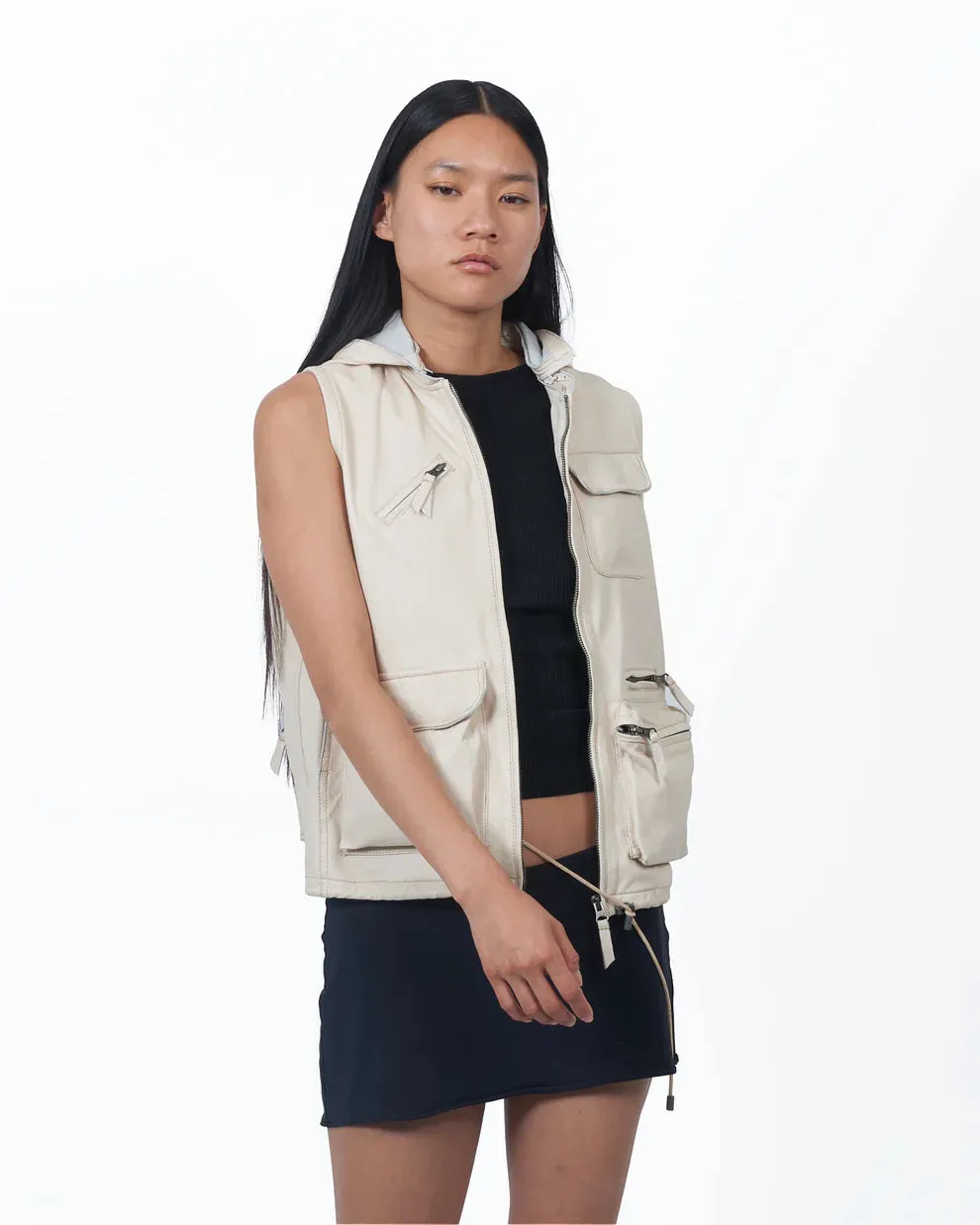 GRETA WASHED LEATHER VEST 586V128