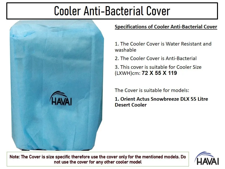 HAVAI Anti Bacterial Cover for Orient Actus Snowbreeze DX 52 Litre Desert Cooler Water Resistant.Cover Size(LXBXH) cm: 72 X 55 X 110