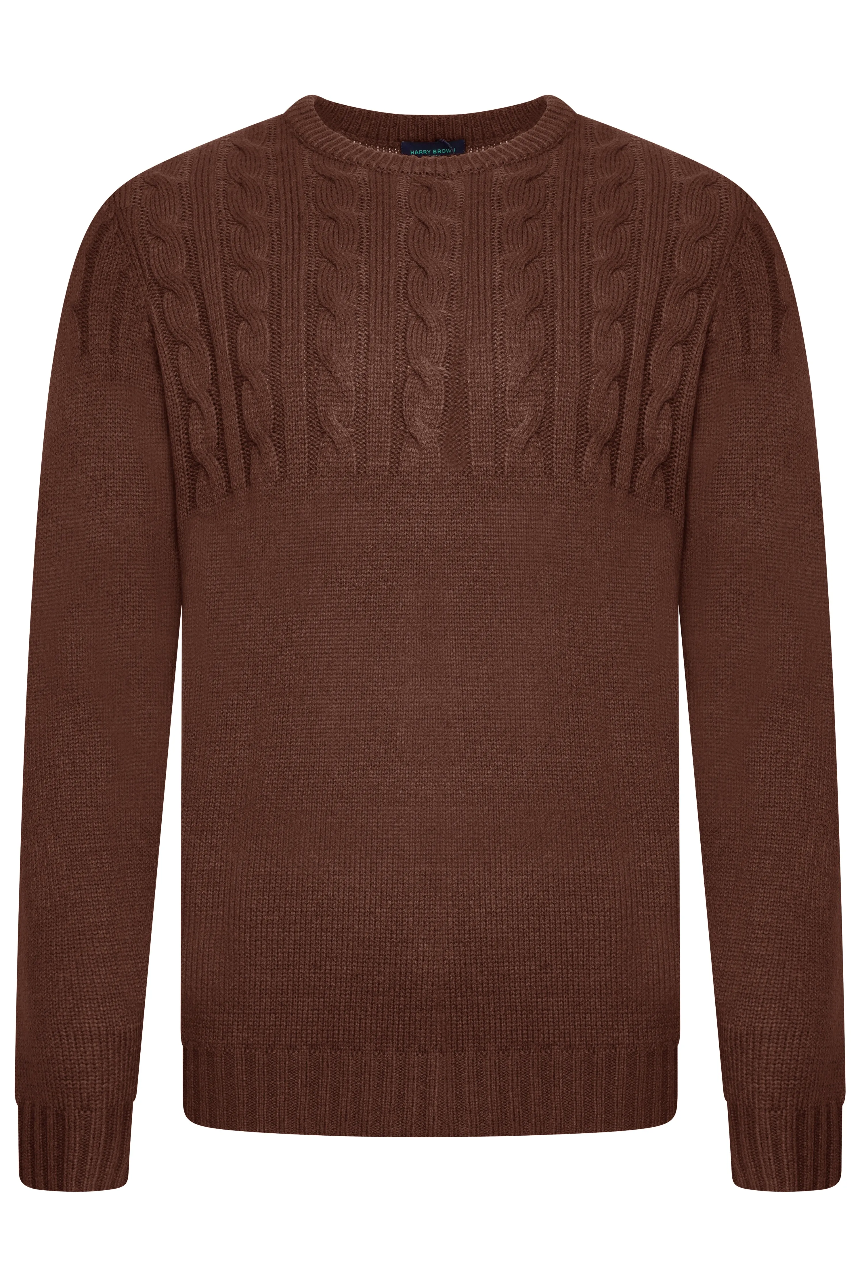 Haydn Knitted Crew Neck Chocolate Jumper