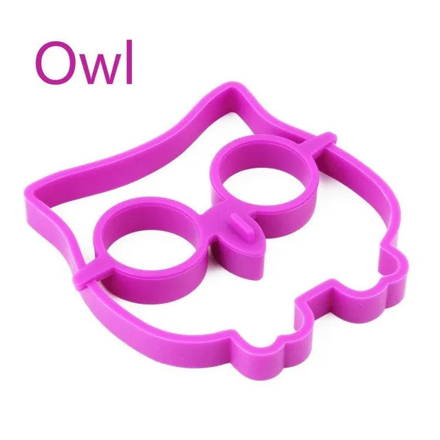 Hot Breakfast Silicone Rabbit Owl Skull Smile Fried Egg Omelette Mold Pancake Ring Shaper Cooking Tools Kitchen Gadgets Kid Gift