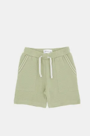 Infant Boys Mint Jacquard Active Shorts