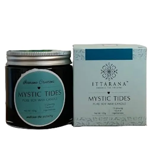 Ittarana Creations Pure Soy Wax Mystic Tides Candles for Home Decor (100g)