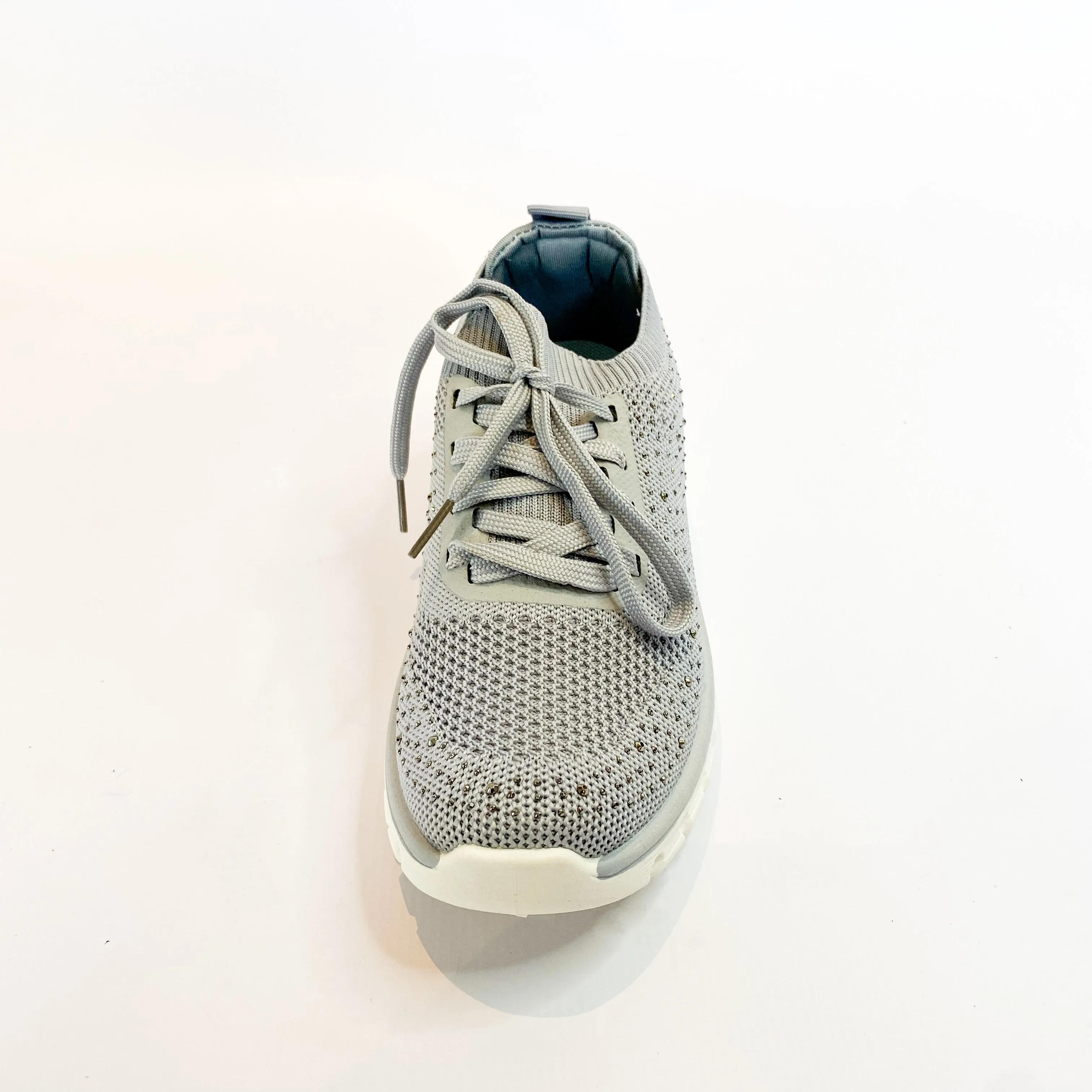 KG grey sparkle knit lace up