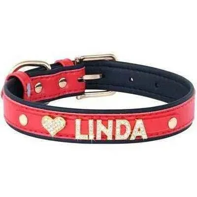 Luxury Rhinestone Pet Collar with Letter Charm