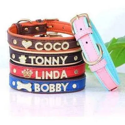 Luxury Rhinestone Pet Collar with Letter Charm