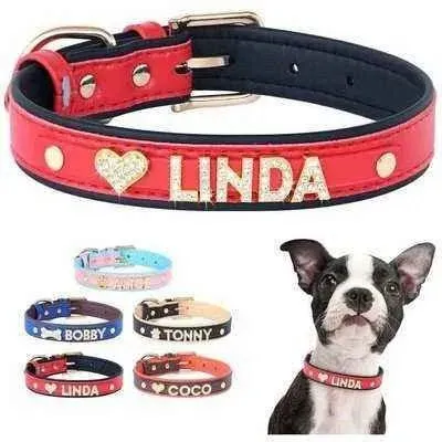 Luxury Rhinestone Pet Collar with Letter Charm