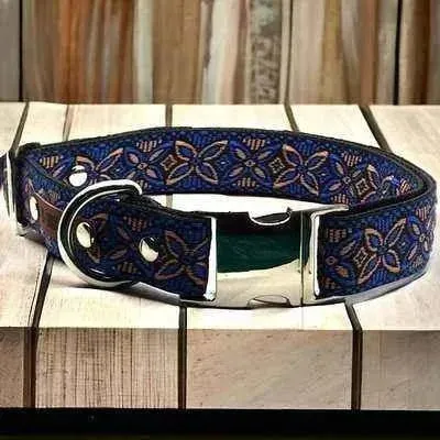 Majestic Cotton Dog Collar with Custom Engraving