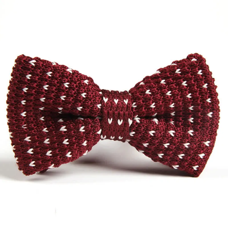 Men's Casual Herringbone Accents Knitted Bow Tie