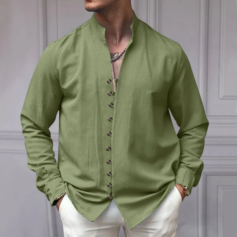 Men's Ethnic Style Linen Casual Loose Style Shirt