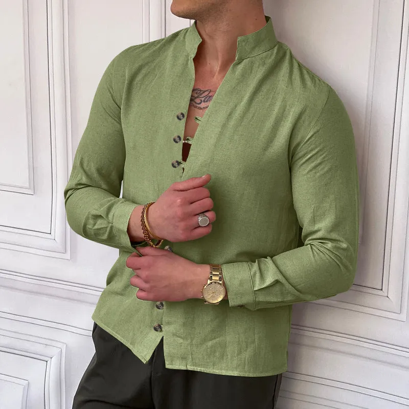 Men's Ethnic Style Linen Casual Loose Style Shirt