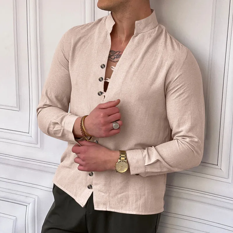 Men's Ethnic Style Linen Casual Loose Style Shirt