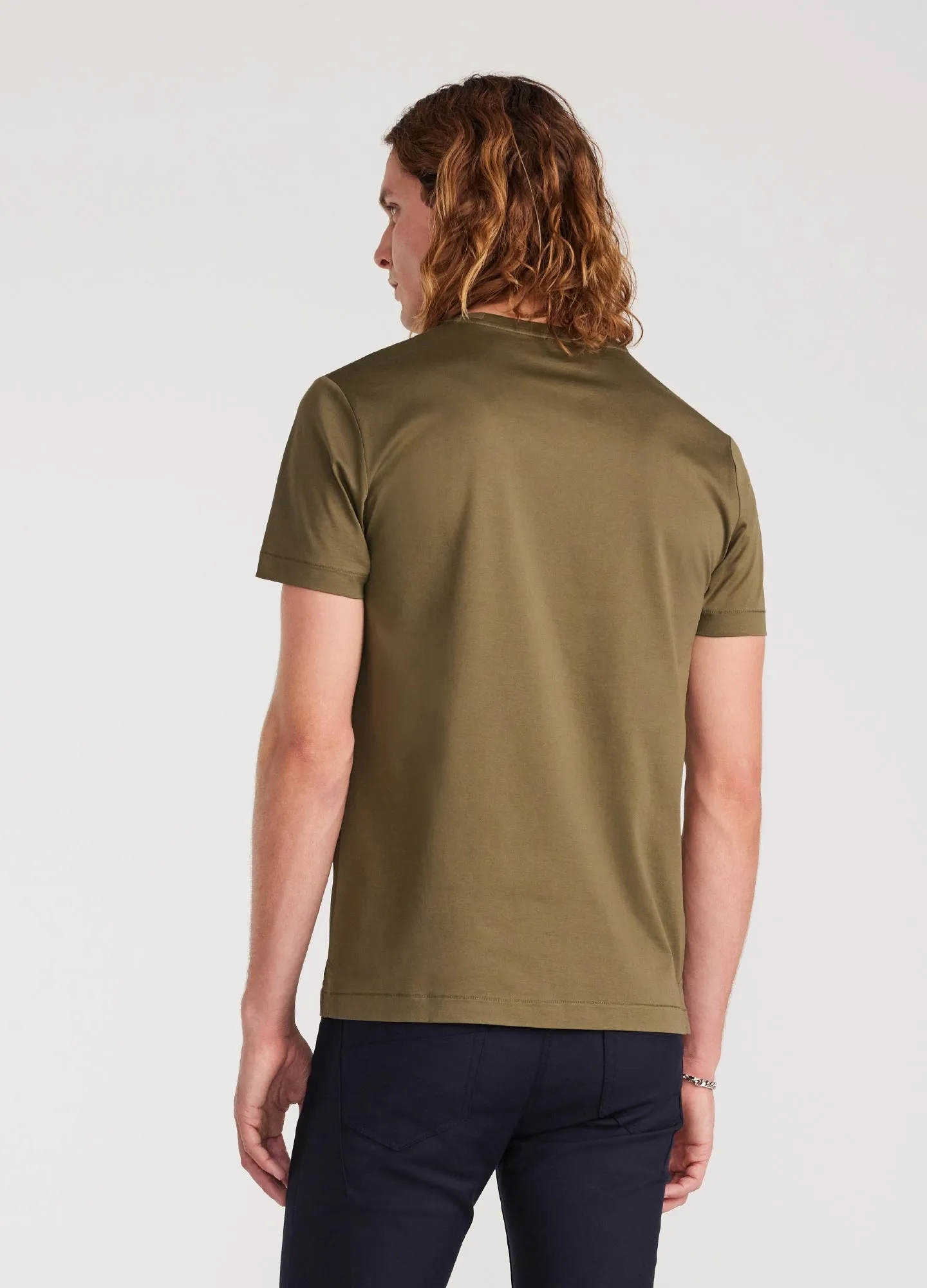 Mercerised Crew Neck T-Shirt Moss