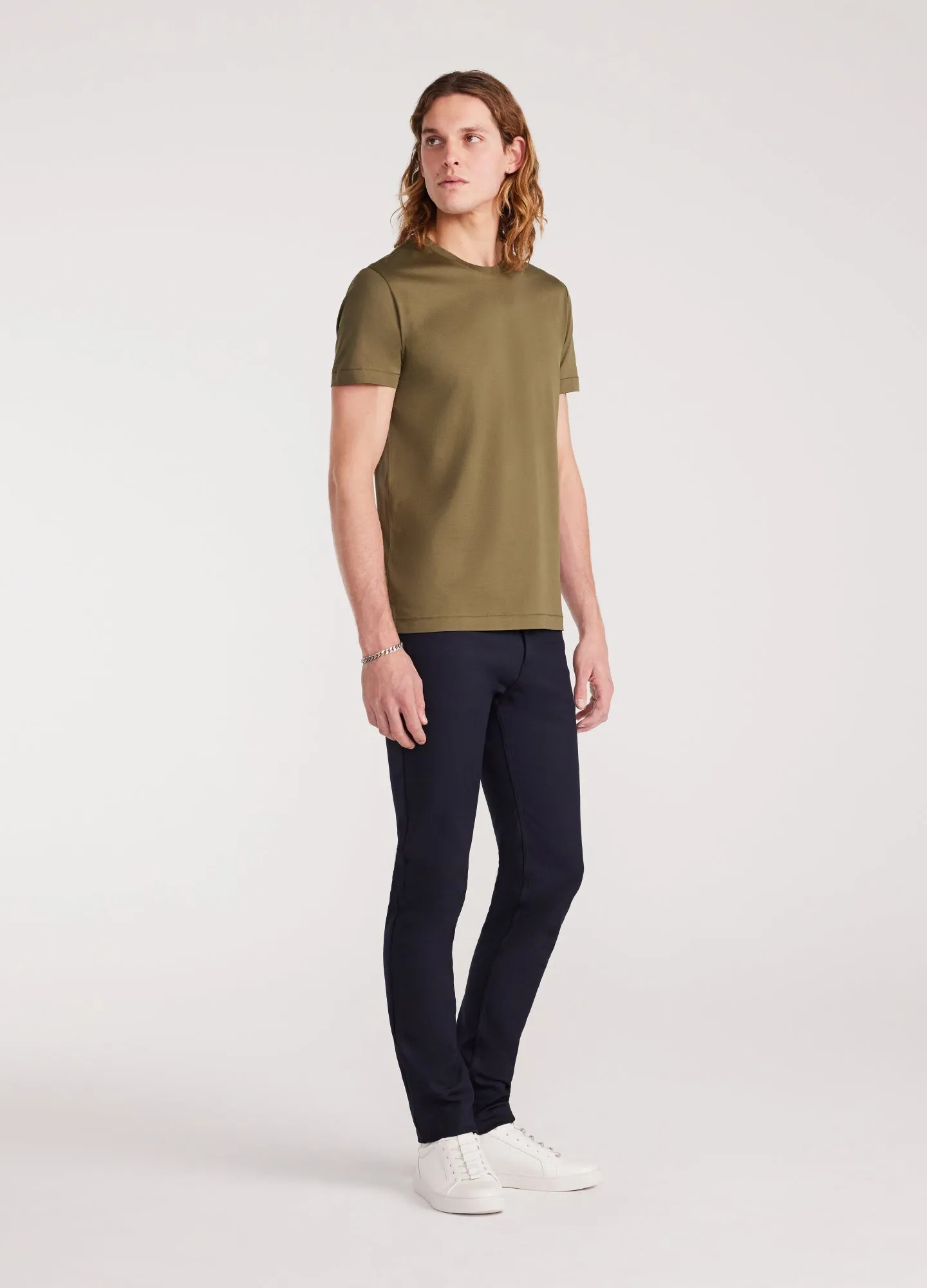 Mercerised Crew Neck T-Shirt Moss