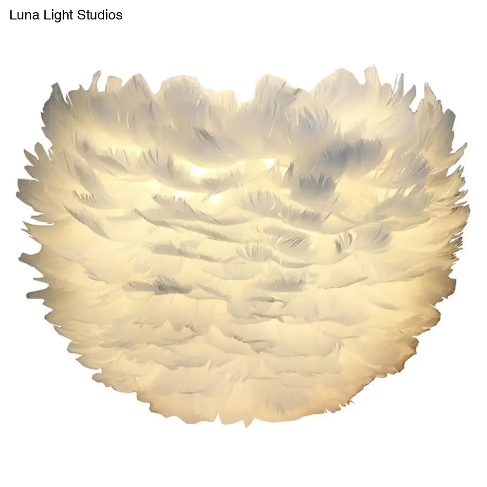 Modern Feather Wall Mount Lamp: Romantic & Cozy Wall Sconce Lighting for Bedroom